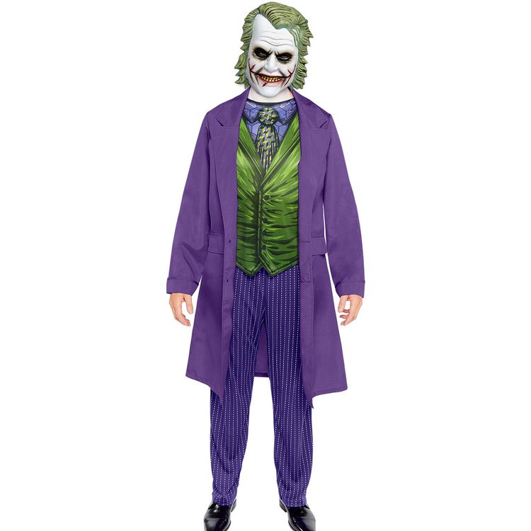 Joker Kostüm Arthur Fleck mit Maske mit grünen Haaren für Herren M-XL Halloween