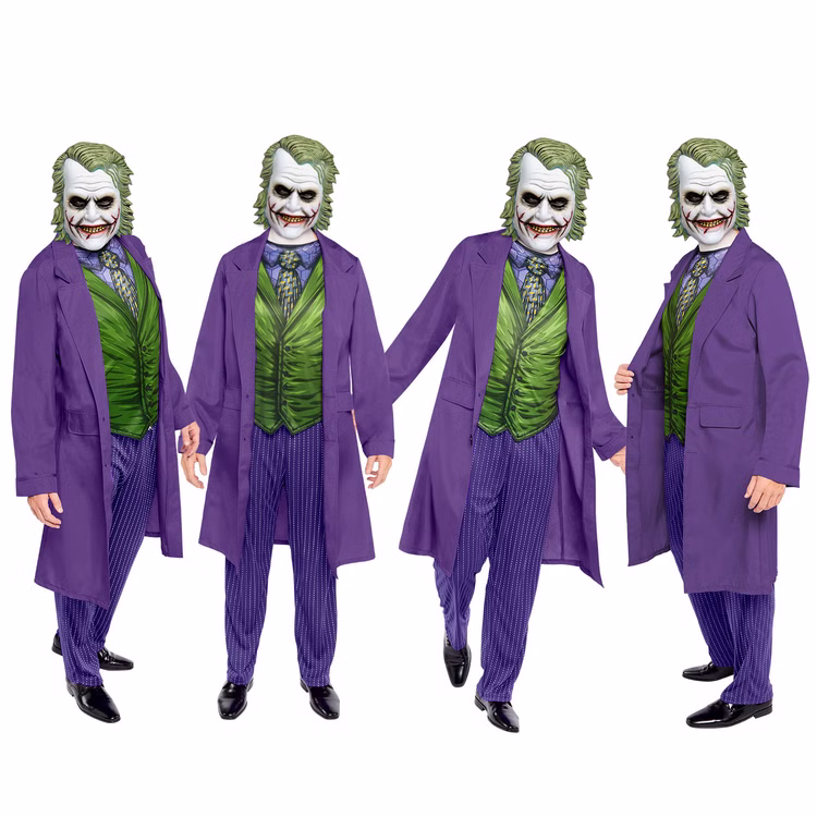 Joker Kostüm Arthur Fleck mit Maske mit grünen Haaren für Herren M-XL Halloween Joker Kostüm Arthur Fleck mit Maske mit grünen Haaren für Herren M-XL Halloween