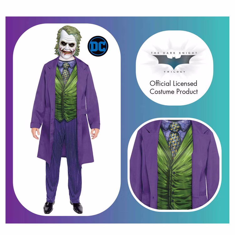 Joker Kostüm Arthur Fleck mit Maske mit grünen Haaren für Herren M-XL Halloween Joker Kostüm Arthur Fleck mit Maske mit grünen Haaren für Herren M-XL Halloween