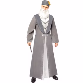 Dumbledore Kostüm Harry Potters Schulleiter für Herren Gr. M-XL grau Fasching Karneval Mottoparty Paar- und Gruppenkostüm Lizenzkostüm