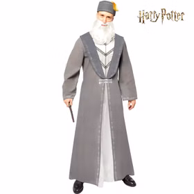 Dumbledore Kostüm Harry Potters Schulleiter für Herren Gr. M-XL grau Fasching Karneval Mottoparty Paar- und Gruppenkostüm Lizenzkostüm