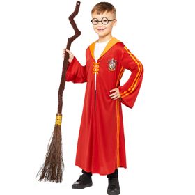 Harry Potter Kostüm Quidditch Umhang Gryffindor für Kinder 4-12 Jahre rot-gold Fasching Karneval Mottoparty Familienkostüm