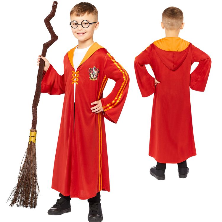 Harry Potter Kostüm Quidditch Umhang Gryffindor rot-gold für Kinder Harry Potter Kostüm Quidditch Umhang Gryffindor für Kinder 4-10 Jahre rot-gold Fasching Karneval Mottoparty Familienkostüm