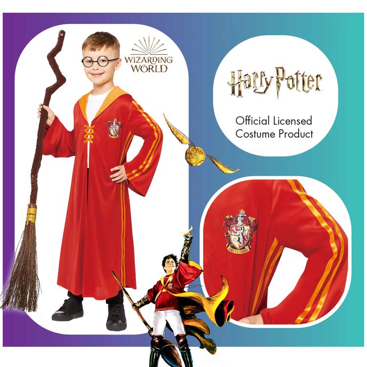 Harry Potter Kostüm Quidditch Umhang Gryffindor rotgold für Kinder