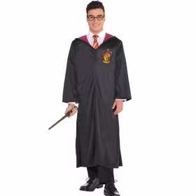 Harry Potter Kostüm Gryffindor Umhang mit Zauberstab für Herren Gr. M-XXL Hogwarts Zauberer Zauberschüler Film Filmheld Fasching Karneval Mottoparty Paar- und Gruppenkostüme