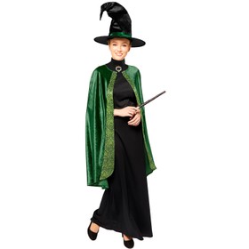 Harry Potter Kostüm Professorin McGonagall für Damen Gr. S-XL grün Hexe Zauberin Lizenzkostüm Fasching Karneval Mottoparty Paar- und Gruppenkostüm