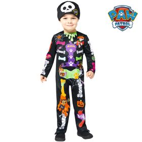 Paw Patrol Kostüm Halloween Skelett bunt für Kinder 2-6 Jahre Hunde Lizenzkostüm Fasching Karneval Mottoparty Kinderfasching