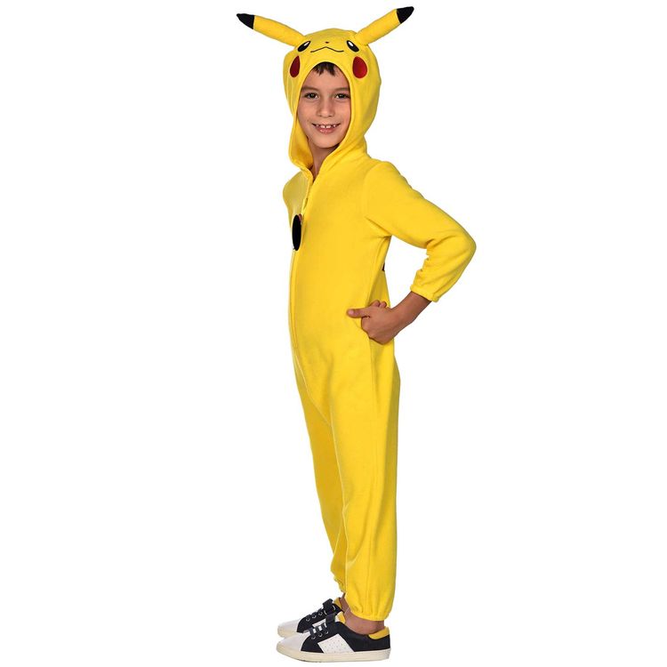 Pokemon Kostüm Pikachu für Kinder 3-10 Jahre gelb Tier Fasching Karneval Mottoparty Lizenzkostüm Manga Comic Serie Kinderfasching