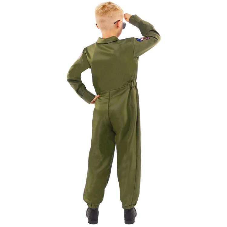 Top Gun Kostüm Kampfpilot Pete Maverick für Kinder Top Gun Kostüm Kampfpilot Pete Maverick für Kinder Gr. 128 grün SALE Fasching Karneval Mottoparty Kinderfasching Unisex-Kostüm für Kinder