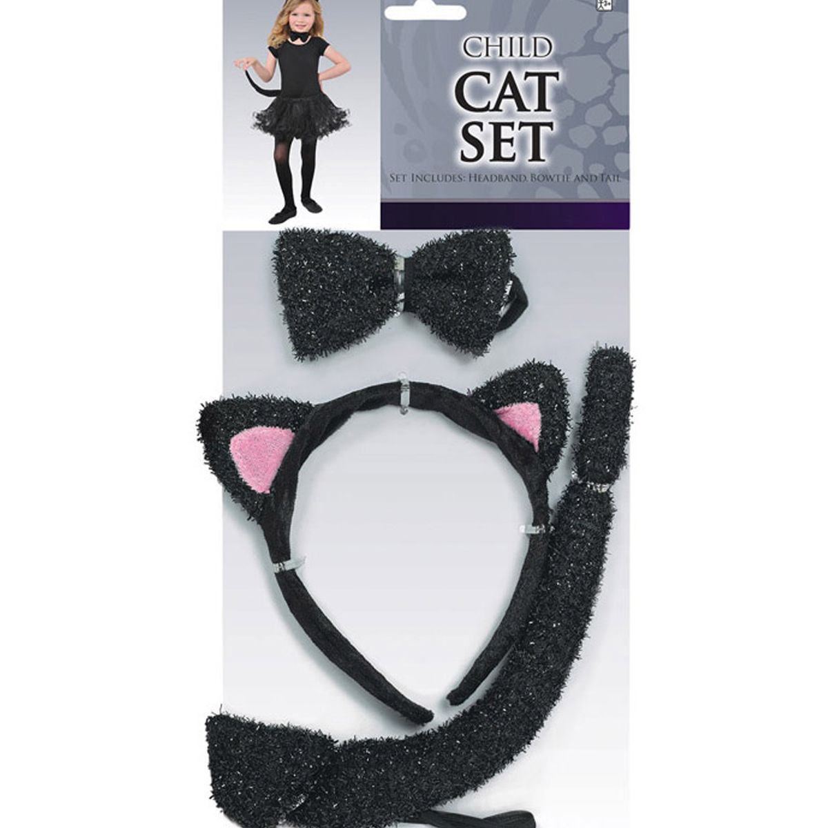 PVC Cat Ears Erwachsene Kostüm Verkleidung Zubehör Damen Schwarz Katze 