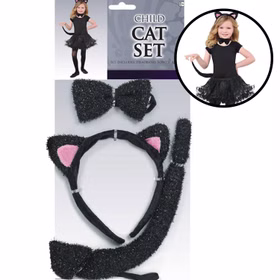 Katzen Kostüm Zubehör-Set schwarz Haarreif Schwanz & Fliege für Kinder Fasching Karneval Mottoparty Tier Tierkostüm Kinderfasching Kindergeburtstag Katzen Kostüm Zubehör-Set schwarz Haarreif Schwanz & Fliege für Kinder Fasching Karneval Mottoparty Tier Tierkostüm Kinderfasching Kindergeburtstag