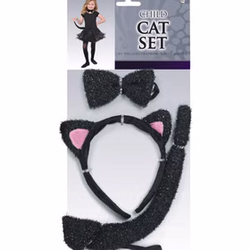Katzen Kostüm Zubehör-Set schwarz Haarreif Schwanz & Fliege für Kinder Fasching Karneval Mottoparty Tier Tierkostüm Kinderfasching Kindergeburtstag Katzen Kostüm Zubehör-Set schwarz Haarreif Schwanz & Fliege für Kinder Fasching Karneval Mottoparty Tier Tierkostüm Kinderfasching Kindergeburtstag