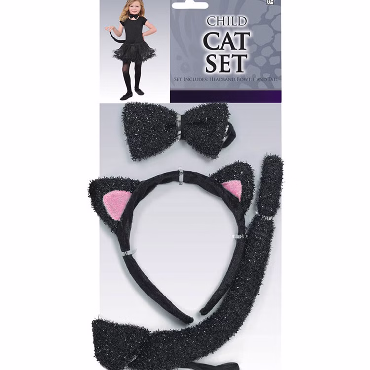 Katzen Kostüm Zubehör-Set schwarz Haarreif Schwanz & Fliege für Kinder Fasching Karneval Mottoparty Tier Tierkostüm Kinderfasching Kindergeburtstag Katzen Kostüm Zubehör-Set schwarz Haarreif Schwanz & Fliege für Kinder Fasching Karneval Mottoparty Tier Tierkostüm Kinderfasching Kindergeburtstag