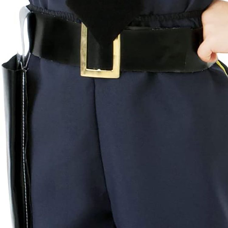 Polizei Kostüm Polizeimeister Tom mit Walkie-Talkie für Kinder 6-10 Jahre blau Beruf Police Officer Berufe Uniform Fasching Karneval Mottoparty Kinderfasching Rollenspiel