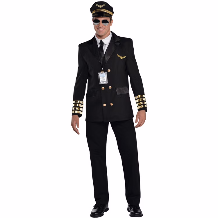 Pilot Kostüm Kapitän Elias für Herren Gr. M-XXL schwarz Uniform Berufe Flugzeugführer Fasching Karneval Mottoparty Paarkostüm Pilot Kostüm Kapitän Elias für Herren Gr. M-XXL schwarz Uniform Berufe Flugzeugführer Fasching Karneval Mottoparty Paarkostüm
