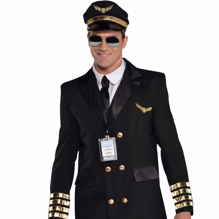 Pilot Kostüm Kapitän Elias für Herren Gr. M-XXL schwarz Uniform Berufe Flugzeugführer Fasching Karneval Mottoparty Paarkostüm Pilot Kostüm Kapitän Elias für Herren Gr. M-XXL schwarz Uniform Berufe Flugzeugführer Fasching Karneval Mottoparty Paarkostüm