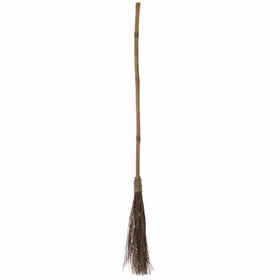 Hexenbesen 109 cm lang aus Holz & Reisig Kostüm-Zubehör für Kinder Kartoffelbrei Baldrian Requisite Walpurgisnacht Halloween Fasching Karneval Mottoparty Kinderfasching