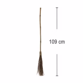 Hexenbesen 109 cm lang aus Holz & Reisig Kostüm-Zubehör für Kinder Kartoffelbrei Baldrian Requisite Walpurgisnacht Halloween Fasching Karneval Mottoparty Kinderfasching