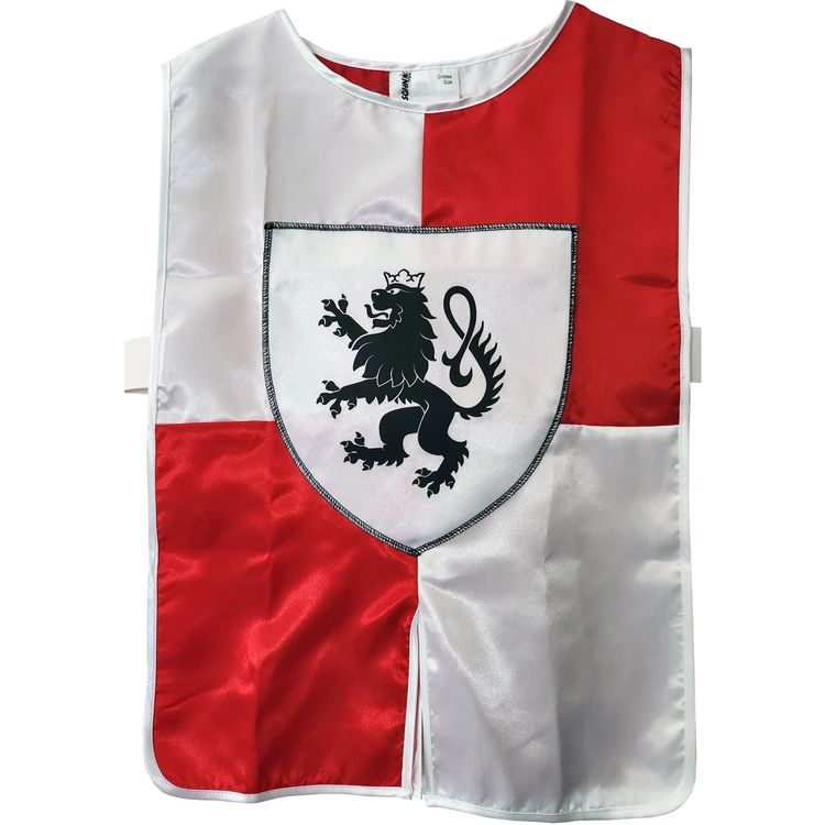 Ritter Kostüm Tapferer Ritter Leo Löwenherz für Kinder rot-weiß Ritter-Umhang Ritter-Rüstung Ritterfest Mittelalterfest Ritterturnier Rollenspiel Fasching Karneval Mottoparty Kindergeburtstag Kinderfasching