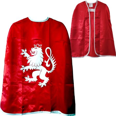 Ritter Kostüm Königs-Umhang blau 77 cm lang mit Löwen-Emblem für Kinder