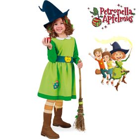 Petronella Apfelmus Kostüm Apfelhexe für Kinder Gr. 104-140 Kleid grün Lizenzkostüm Hexe Hexenkleid Hexenkostüm Fasching Karneval Mottoparty Kinderfasching Halloween