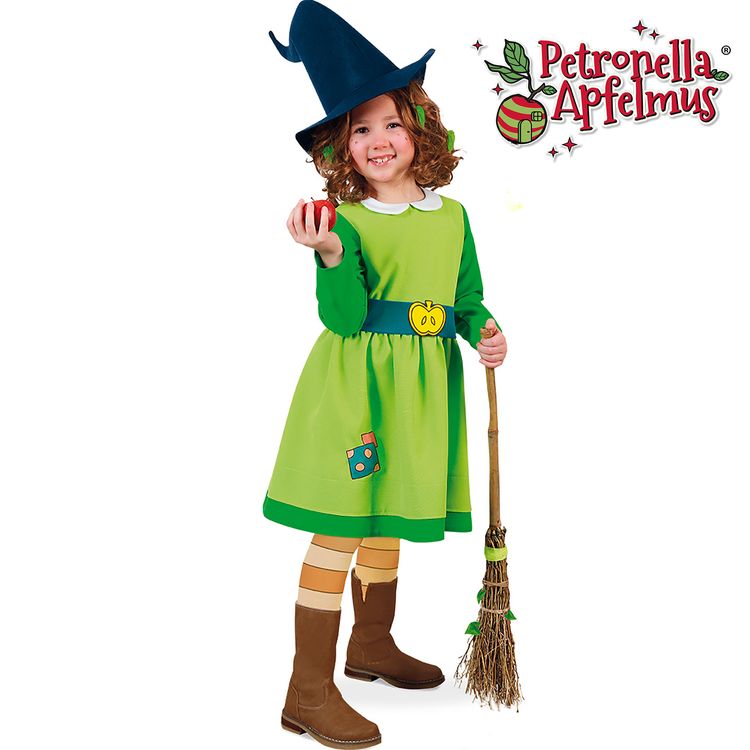 Petronella Apfelmus Kostüm Apfelhexe für Kinder Petronella Apfelmus Kostüm Apfelhexe für Kinder Gr. 104-140 Kleid grün Lizenzkostüm Hexe Hexenkleid Hexenkostüm Fasching Karneval Mottoparty Kinderfasching Halloween