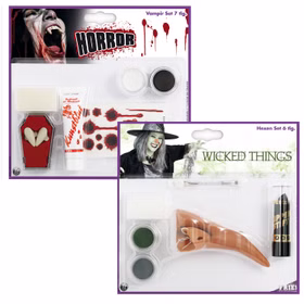 Halloween Schmink-Set 7-tlg. Bloody Vampir inkl. Vampirzähne Tattoo & Kunstblut Kostüm-Zubehör Schminke Make-Up Halloween Fasching Karneval Mottoparty Halloween Schmink-Set 7-tlg. Bloody Vampir inkl. Vampirzähne Tattoo & Kunstblut Kostüm-Zubehör Schminke Make-Up Halloween Fasching Karneval Mottoparty