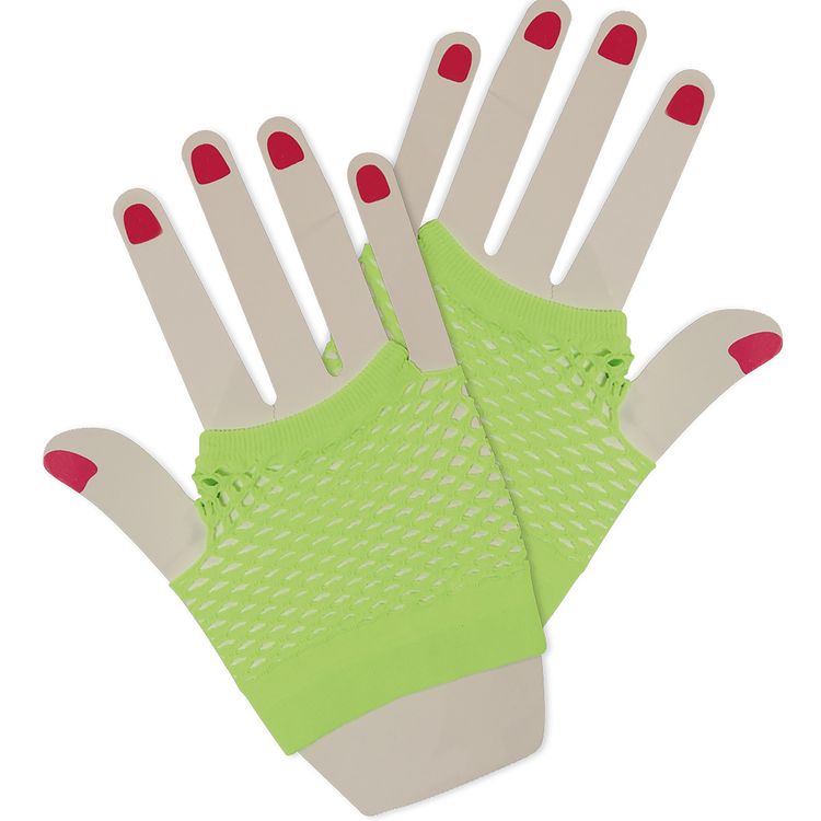80er Neon-Set 5-tlg. grün Haarreif Handschuhe & Ohrringe für Damen 80er Neon-Set 5-tlg. grün Haarreif Handschuhe & Ohrringe für Damen Kostüm-Zubehör Fasching Karneval Mottoparty Accessoires