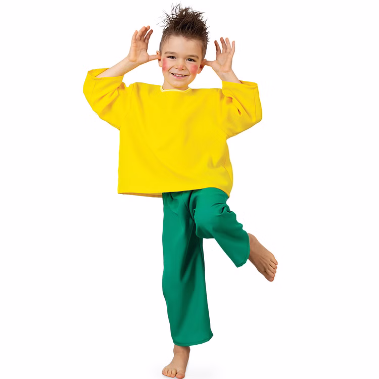 Kobold Kostüm für Kinder Gr. 104-128 gelb grün Fasching Karneval Mottoparty Kinderfasching Geburtstag Kobold Kostüm für Kinder von Vorne
