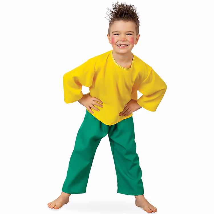 Kobold Kostüm für Kinder Gr. 104-128 gelb grün Fasching Karneval Mottoparty Kinderfasching Geburtstag Kobold Kostüm für Kinder von Vorne