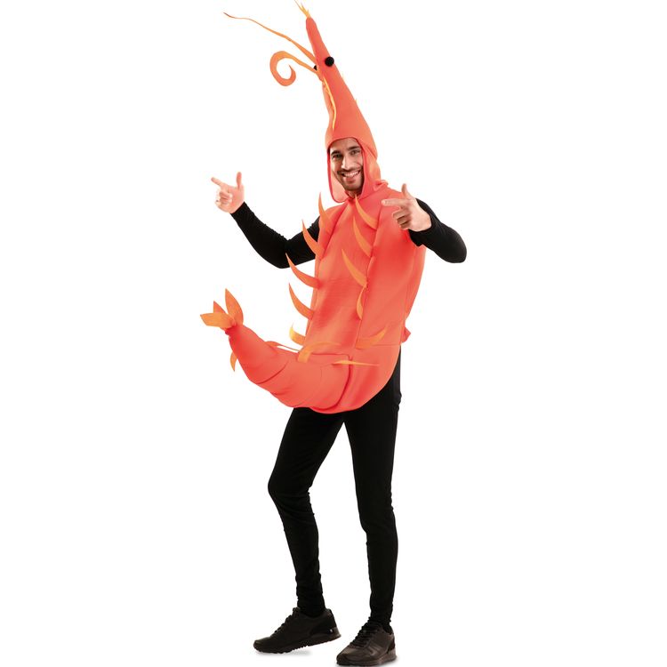 Shrimp Kostüm Garnele Gustav für Herren Gr. M/L orange Tier Tierkostüm Fasching Karneval Mottoparty Spaßkostüm