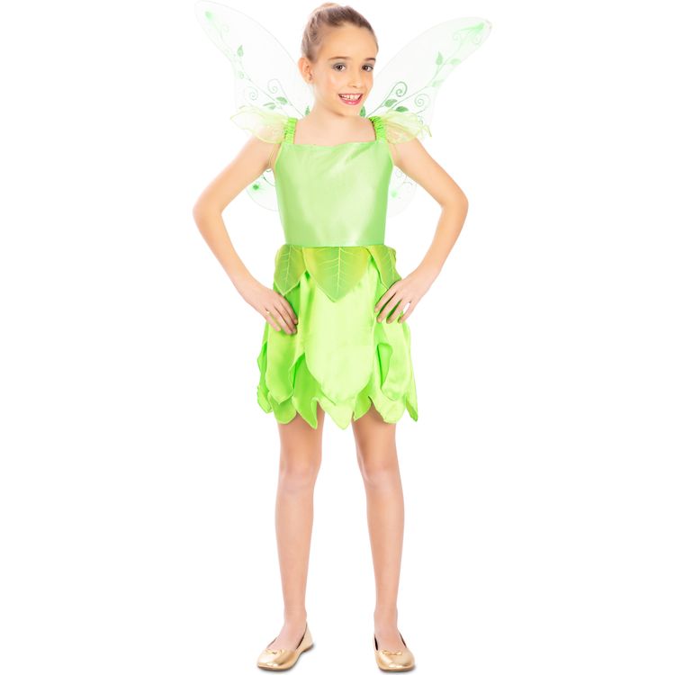 Fee Kostüm Magische Tinkerbell mit Flügeln für Kinder Fee Kostüm Magische Tinkerbell mit Flügeln für Kinder 3-12 Jahre grün Elfe Märchen Fantasy Fasching Karneval Mottoparty Kinderfasching Kindergeburtstag Familienkostüm