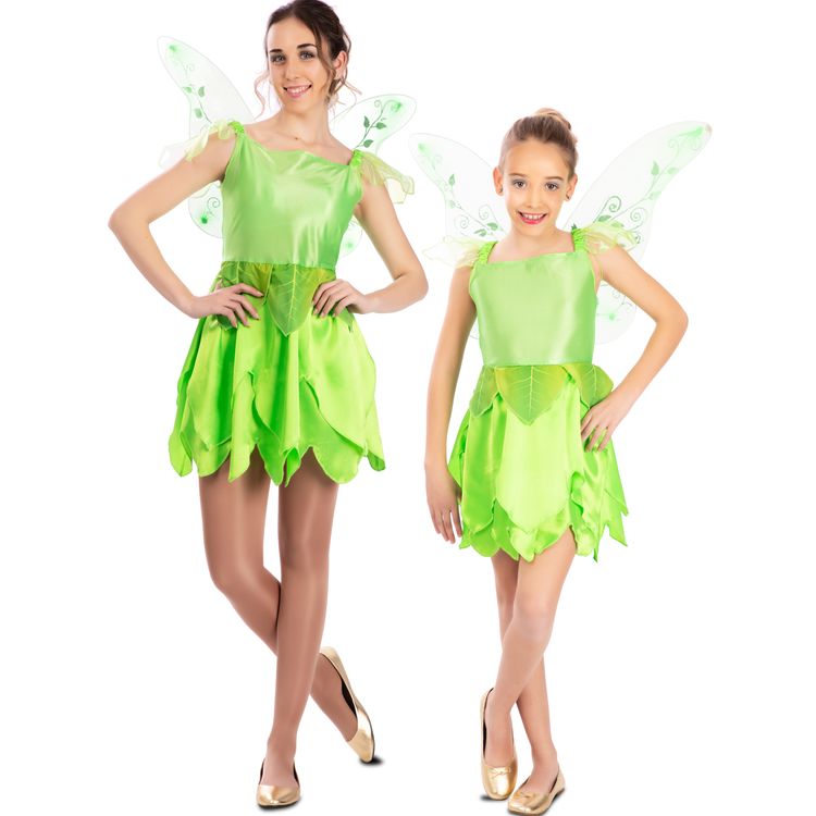Fee Kostüm Magische Tinkerbell mit Flügeln für Kinder Fee Kostüm Magische Tinkerbell mit Flügeln für Kinder 3-12 Jahre grün Elfe Märchen Fantasy Fasching Karneval Mottoparty Kinderfasching Kindergeburtstag Familienkostüm