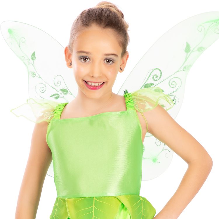 Fee Kostüm Magische Tinkerbell mit Flügeln für Kinder Fee Kostüm Magische Tinkerbell mit Flügeln für Kinder 3-12 Jahre grün Elfe Märchen Fantasy Fasching Karneval Mottoparty Kinderfasching Kindergeburtstag Familienkostüm