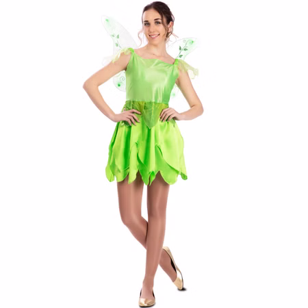 Tinkerbell Kostüm grüne Elfe mit Flügeln für Damen Gr. S-XL Kleid grün Fasching Karneval Mottoparty Märchen Feen-Kostüm Fantasy Familienkostüm Tinkerbell Kostüm grüne Elfe mit Flügeln für Damen Gr. S-XL Kleid grün Fasching Karneval Mottoparty Märchen Feen-Kostüm Fantasy Familienkostüm