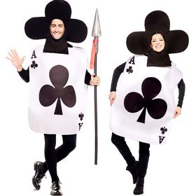 Spielkarten Kostüm Ass Kartenblatt für Erwachsene Gr. M/L rot schwarz Fasching Karneval Mottoparty Paarkostüm Gruppenkostüm 