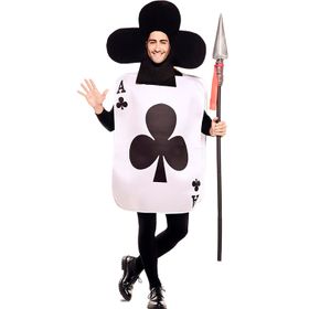 Spielkarten Kostüm Ass Kartenblatt für Erwachsene Gr. M/L rot schwarz Fasching Karneval Mottoparty Paarkostüm Gruppenkostüm 