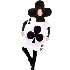 Spielkarten Kostüm Ass Kartenblatt für Erwachsene Gr. M/L rot schwarz Fasching Karneval Mottoparty Paarkostüm Gruppenkostüm 