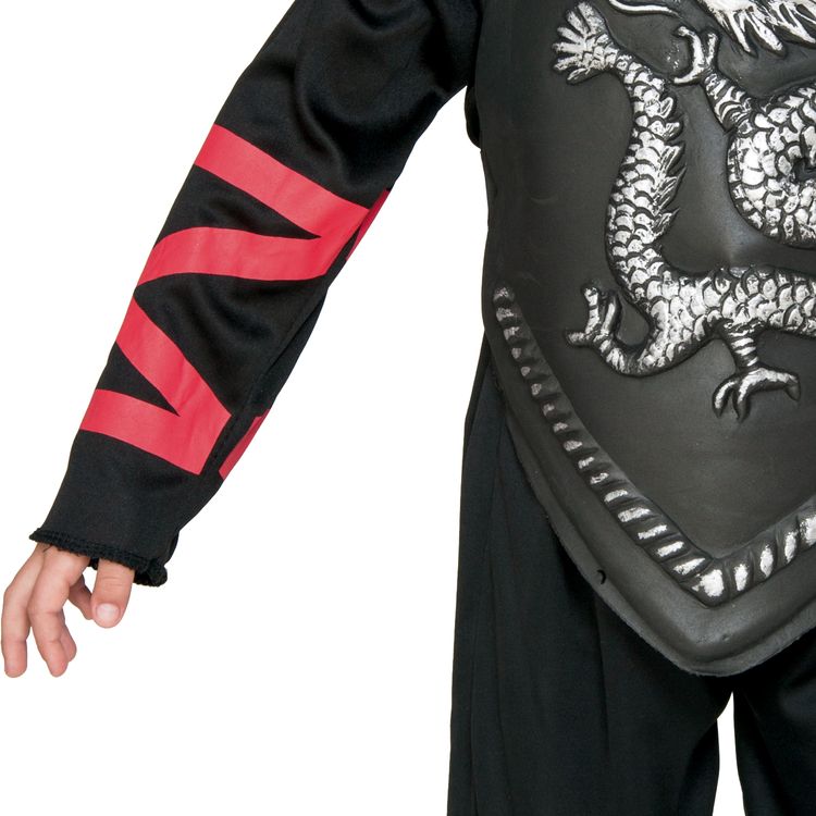 Ninja Kostüm Silberner Drache Shinobi für Kinder 5-12 Jahre schwarz Fasching Karneval Mottoparty Kinderfasching Asien Japan andere Länder