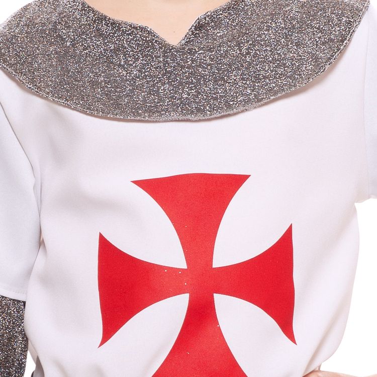 Ritter Kostüm Weißer Kreuzritter Richard für Kinder 3-12 Jahre weiß Mittelalter Fasching Karneval Mottoparty Kinderfasching Mittelalterfest Ritterfest Mittelaltermode