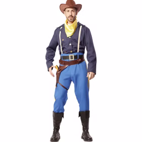 Cowboy Kostüm Nordstaatler Captain John Wayne für Herren Gr. M-XL blau Western Wilder Westen Cowboy und Indianer Fasching Karneval Mottoparty Filmheld