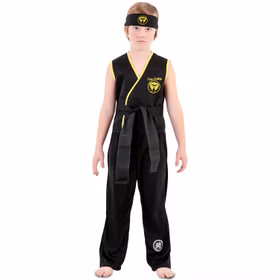 Karate Kostüm Schlangen König mit schwarzem Gürtel für Kinder 3-12 Jahre Fasching Karneval Mottoparty Kinderfasching Kampfkunst Japan andere Länder