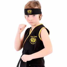 Karate Kostüm Schlangen König mit schwarzem Gürtel für Kinder 3-12 Jahre Fasching Karneval Mottoparty Kinderfasching Kampfkunst Japan andere Länder