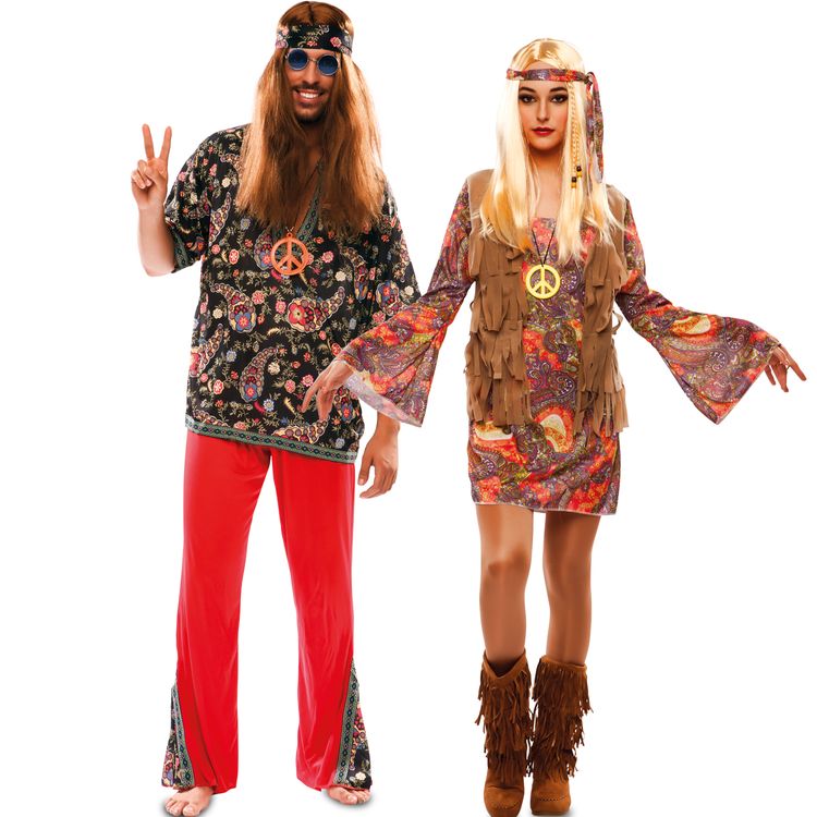 Hippie Kostüm Torsten 70er Jahre Retro für Herren Gr. M/L bunt Fasching Karneval Mottoparty Paarkostüm Gruppenkostüm Schlagermove