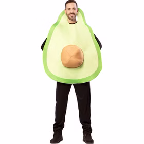 Avocado Kostüm grüne Beere mit Avocadokern für Erwachsene Gr. M/L grün Lebensmittel Fasching Karneval Mottoparty witziges Spaßkostüm Paarkostüm Gruppenkostüm
