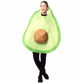 Avocado Kostüm grüne Beere mit Avocadokern für Erwachsene Gr. M/L grün Lebensmittel Fasching Karneval Mottoparty witziges Spaßkostüm Paarkostüm Gruppenkostüm
