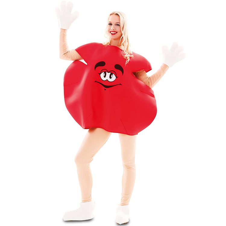 Rote Schokolinse Kostüm Sweet Candy für Erwachsene Rote Schokolinse Kostüm Sweet Candy für Erwachsene Gr. M/L rot Fasching Karneval Mottoparty Unisex-Kostüm Paarkostüm Gruppenkostüm Lebensmittel Süßigkeit