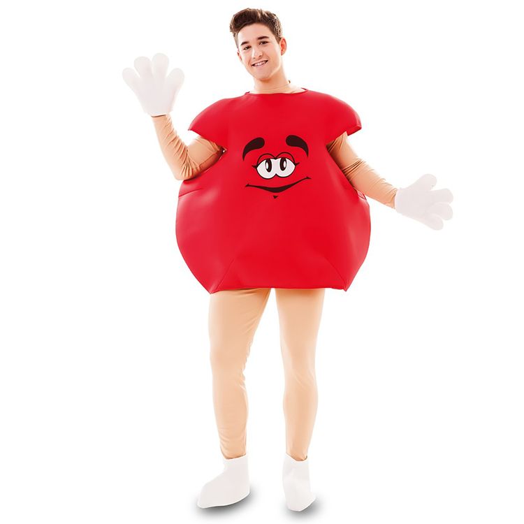 Rote Schokolinse Kostüm Sweet Candy für Erwachsene Rote Schokolinse Kostüm Sweet Candy für Erwachsene Gr. M/L rot Fasching Karneval Mottoparty Unisex-Kostüm Paarkostüm Gruppenkostüm Lebensmittel Süßigkeit