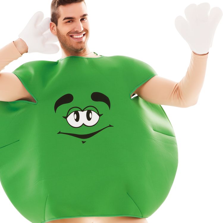 Grüne Schokolinse Kostüm Sweet Candy für Erwachsene Grüne Schokolinse Kostüm Sweet Candy für Erwachsene Gr. M/L rot Fasching Karneval Mottoparty Unisex-Kostüm Paarkostüm Gruppenkostüm Lebensmittel Süßigkeit