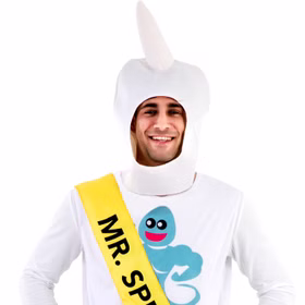 Spermien Kostüm Mr. Big Sperm für Herren Gr. M/L weiß Spaßkostüm Fasching Karneval Mottoparty JGA Spermien Kostüm Mr. Big Sperm für Herren Gr. M/L weiß Spaßkostüm Fasching Karneval Mottoparty JGA